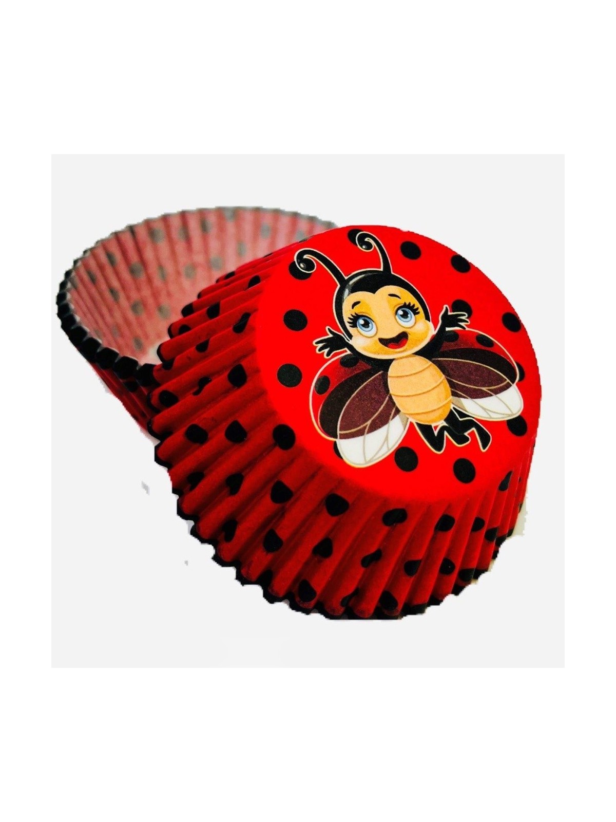 Pastry baskets - ladybug with dots - 50 pieces