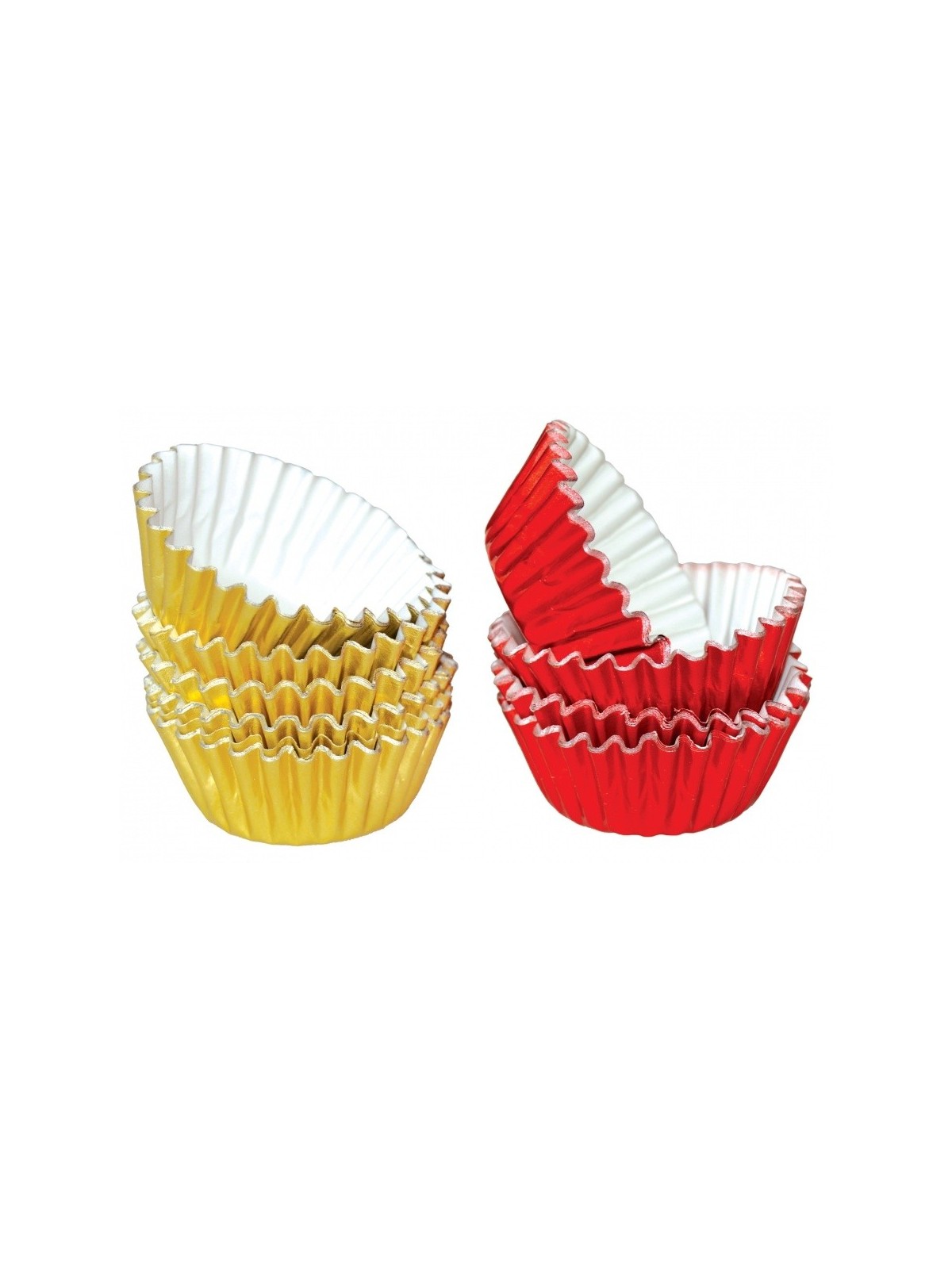 Aluminium pastry MINI baskets 2.5 x 1.7cm - gold / red - 50pcs