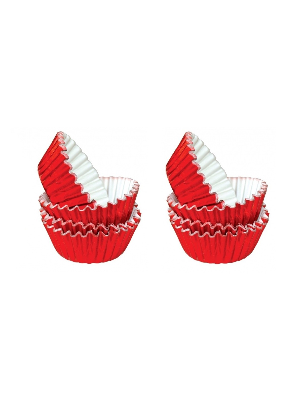 Aluminum pastry MINI baskets 2.5 x 1.7 cm -  red - 50 pcs