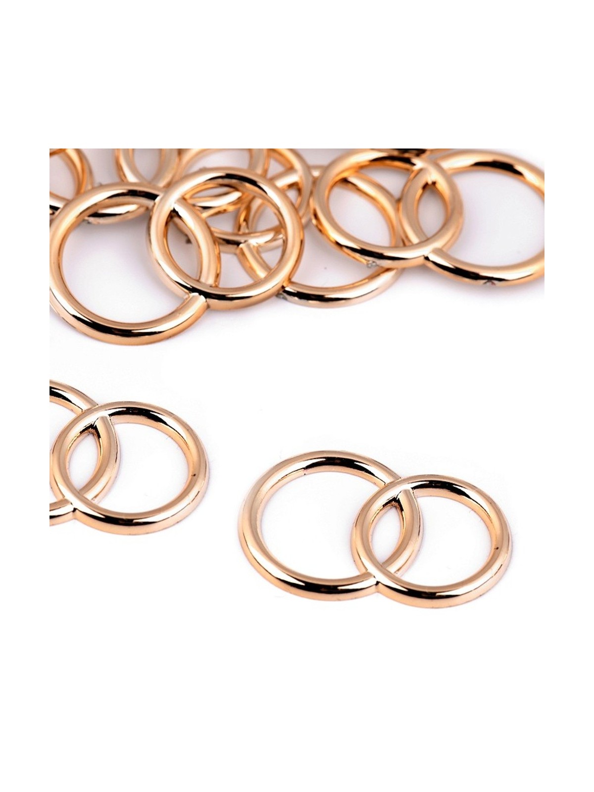 Inedible decoration - double red-gold rings - 50pcs