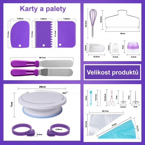 Complete set for decorating cakes - 137 pieces