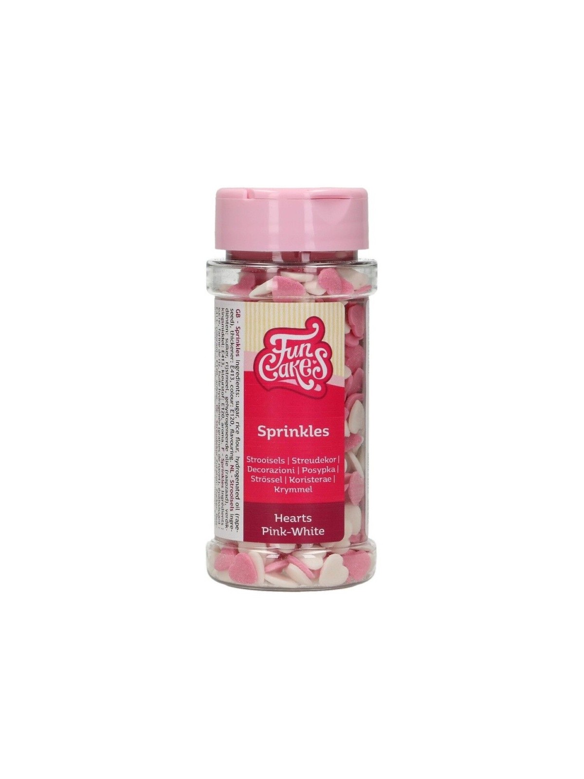 FunCakes FunCakes sprinkle - rosa / weiße Herzen - 60g