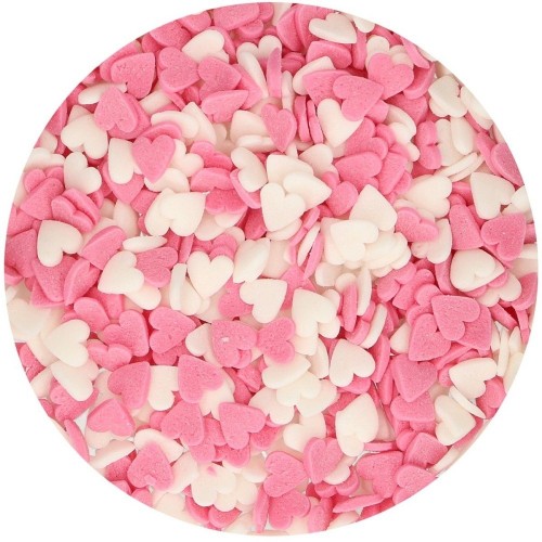 FunCakes FunCakes sprinkle - rosa / weiße Herzen - 60g