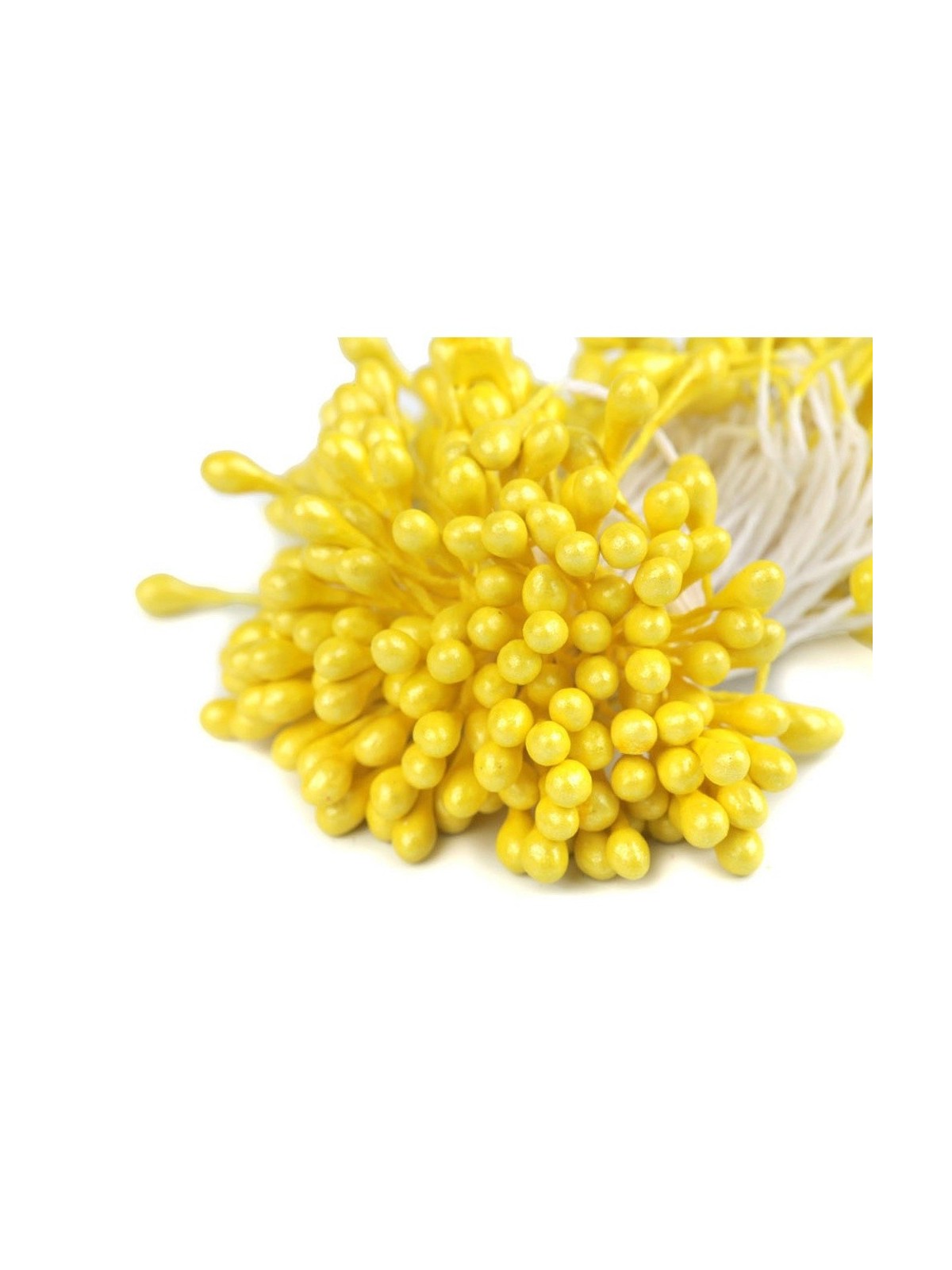 Květinové pestíky - střední perleťové žluté - 150ks