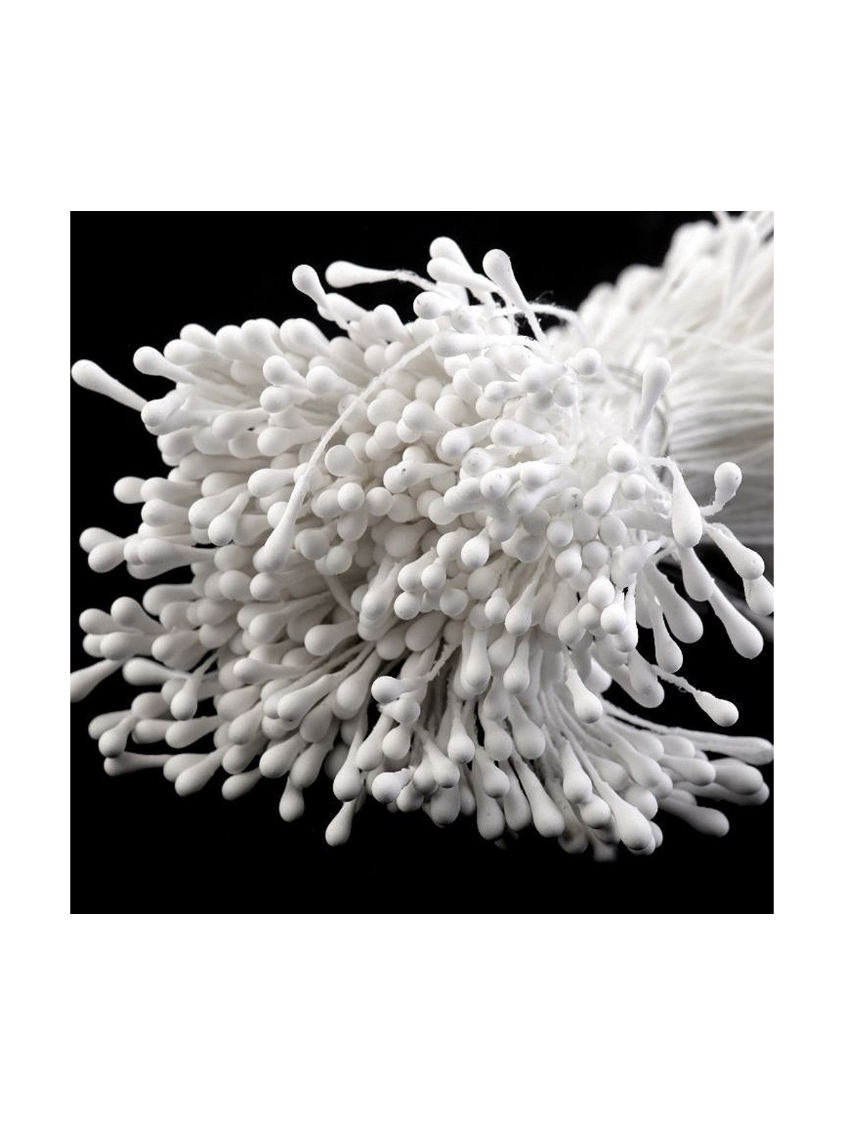 Flower stamens - medium matte white - 450 pcs