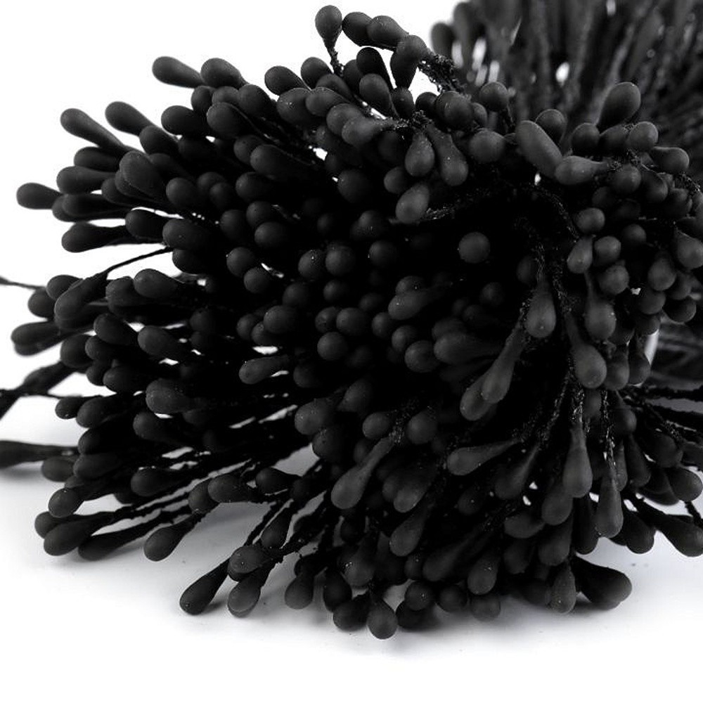 Pręciki kwiatów - średni mat czarny - 450szt