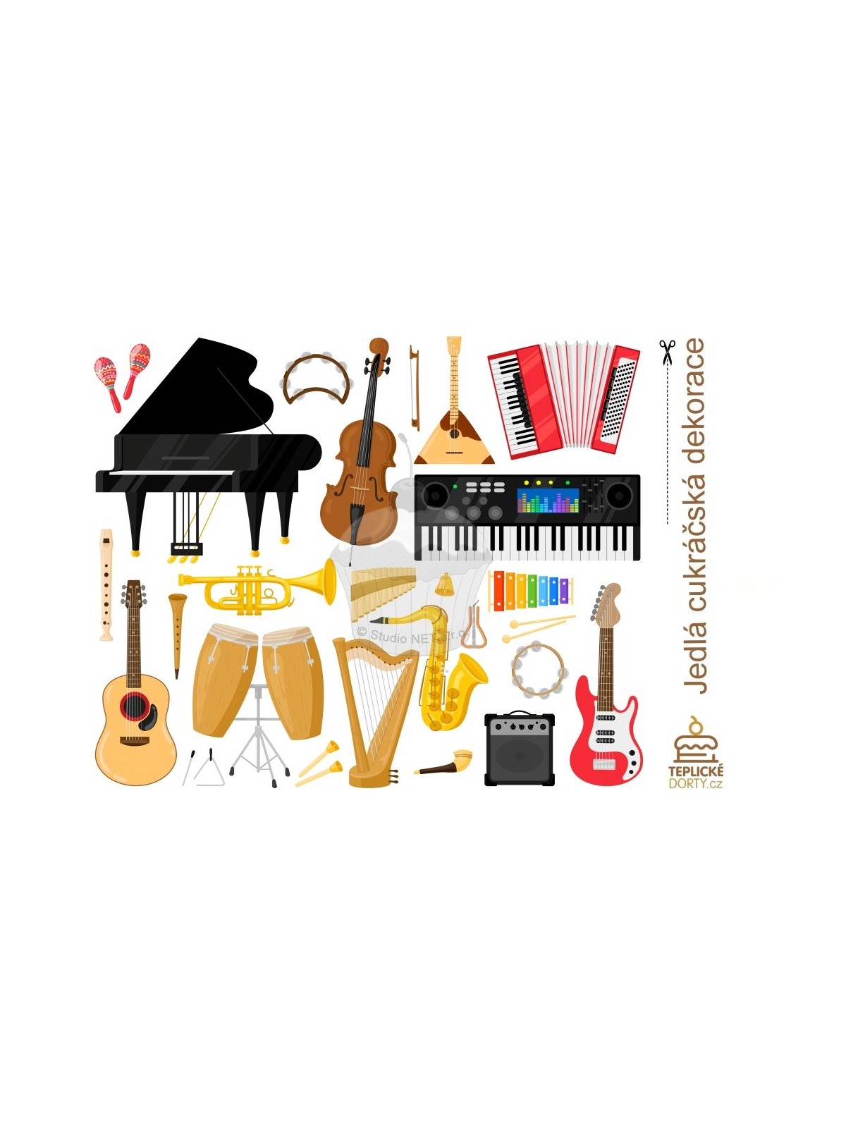 Edible paper "Music 10" Musical instruments 3 - A4