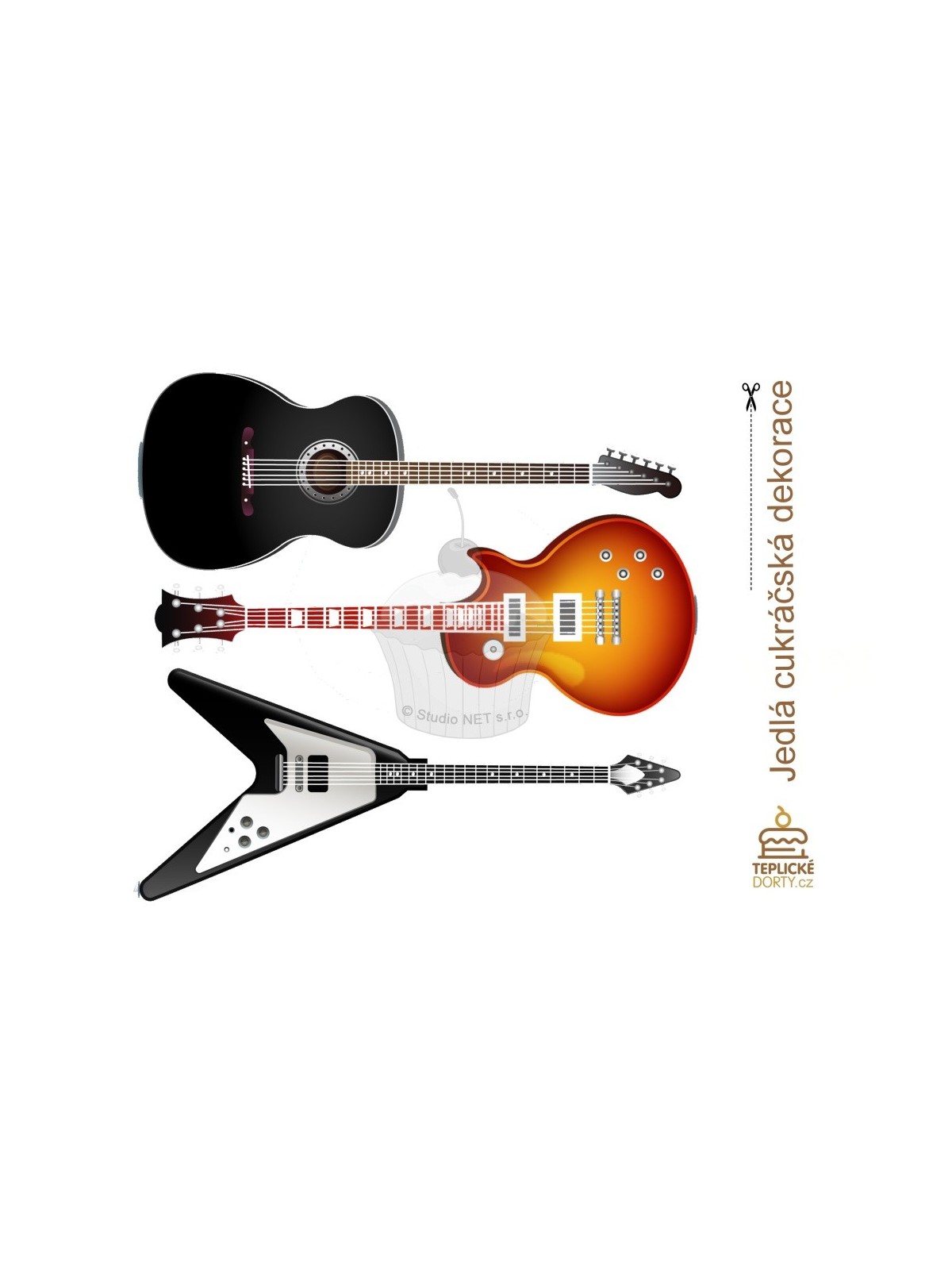 Edible Paper "Music 13" Guitars - A4