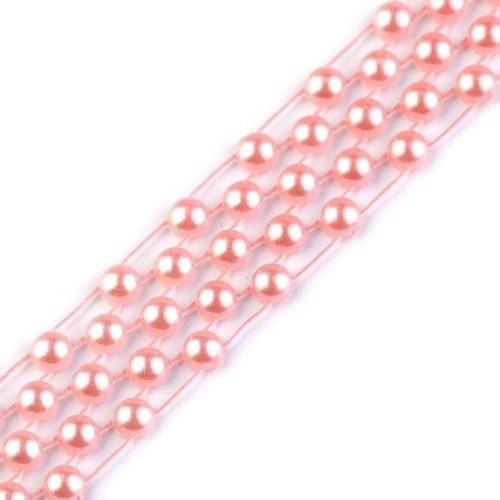 Ribbon mit Perlen - rosa Perlmutt 1,7 cm x 9 m
