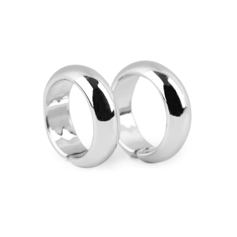 Dekorační svatební prsteny stříbrné - 2ks - stejná velikost