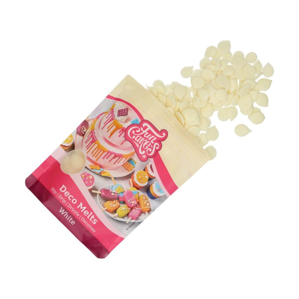 FunCakes deco melts WHITE - poleva bílá - disky - 250g