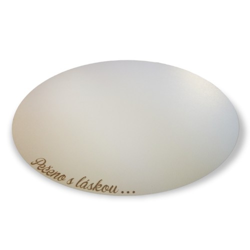 Wooden cake board white 30 - Round with inscription