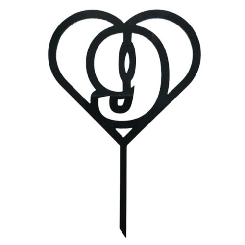 Cake topper - Number in the heart no. 9