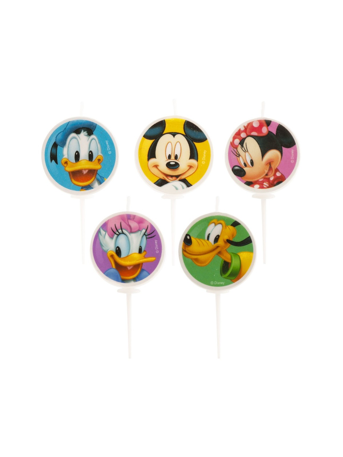 Decor - cake candle - Mickey and Friends - 5pcs - ø3cm