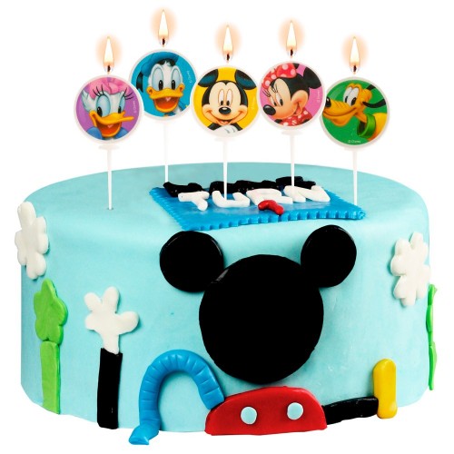 Decor - cake candle - Mickey and Friends - 5pcs - ø3cm