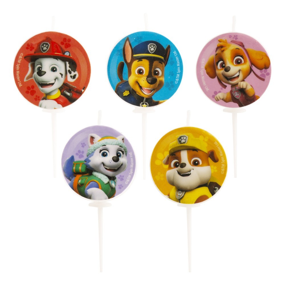 Dekoration - Tortenkerze - Paw Patrol - 5 Stück - ø3cm