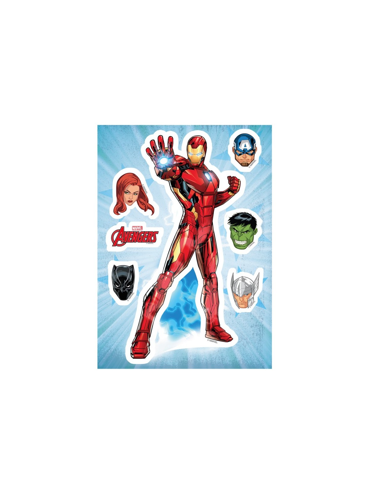 Decor - Edible Paper - Silhouette - Avengers - Iron Man + friends