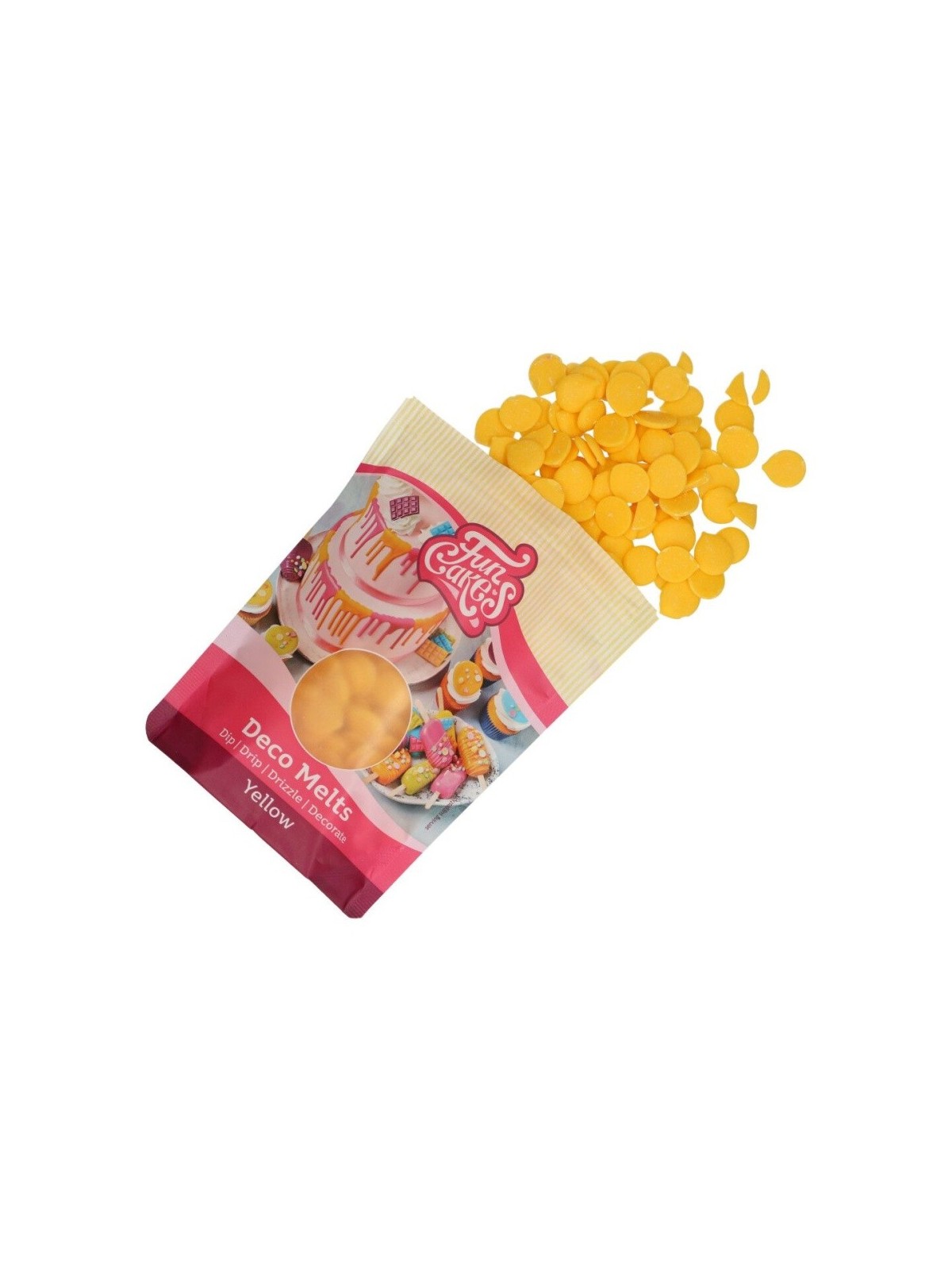 FunCakes Deco Melts - Gelb Überzug - Scheiben - 250g