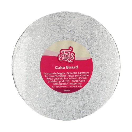 FunCakes Round Cake Board Silver 20cm/4mm