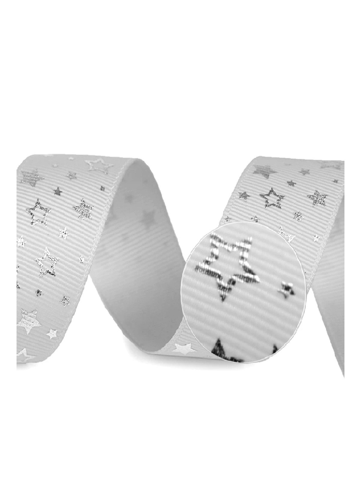 Dog collar - Christmas star - holy grey - 25mm - 5m