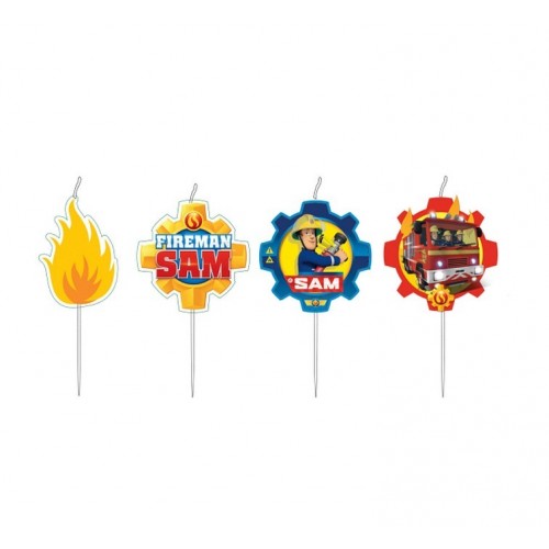 Cake candle mini 4pcs - firefighter SAM 2