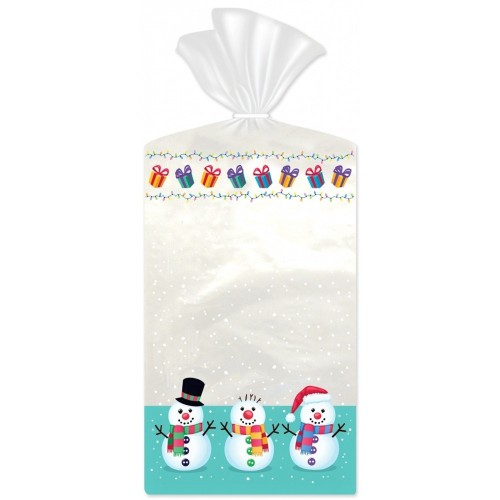 Cellophane bag small - snowman - 11x21cm - 10 pcs