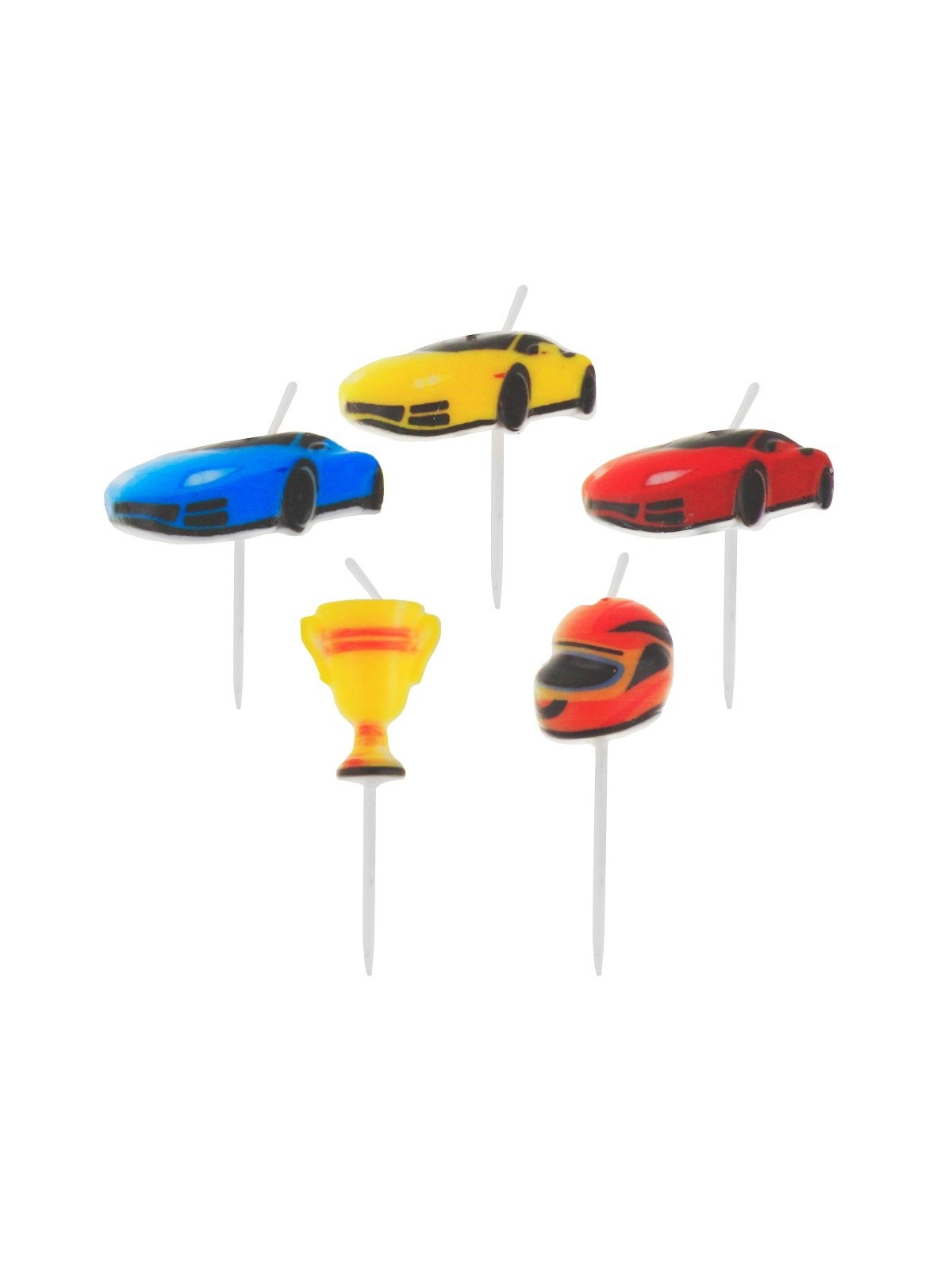 Cake candle - racing cars 5 pcs