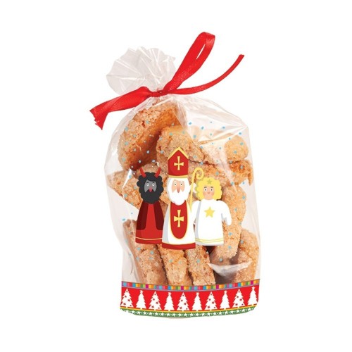 Cellophane bag large - St. Nicholas + devil + angel - 18x30cm - 10pcs