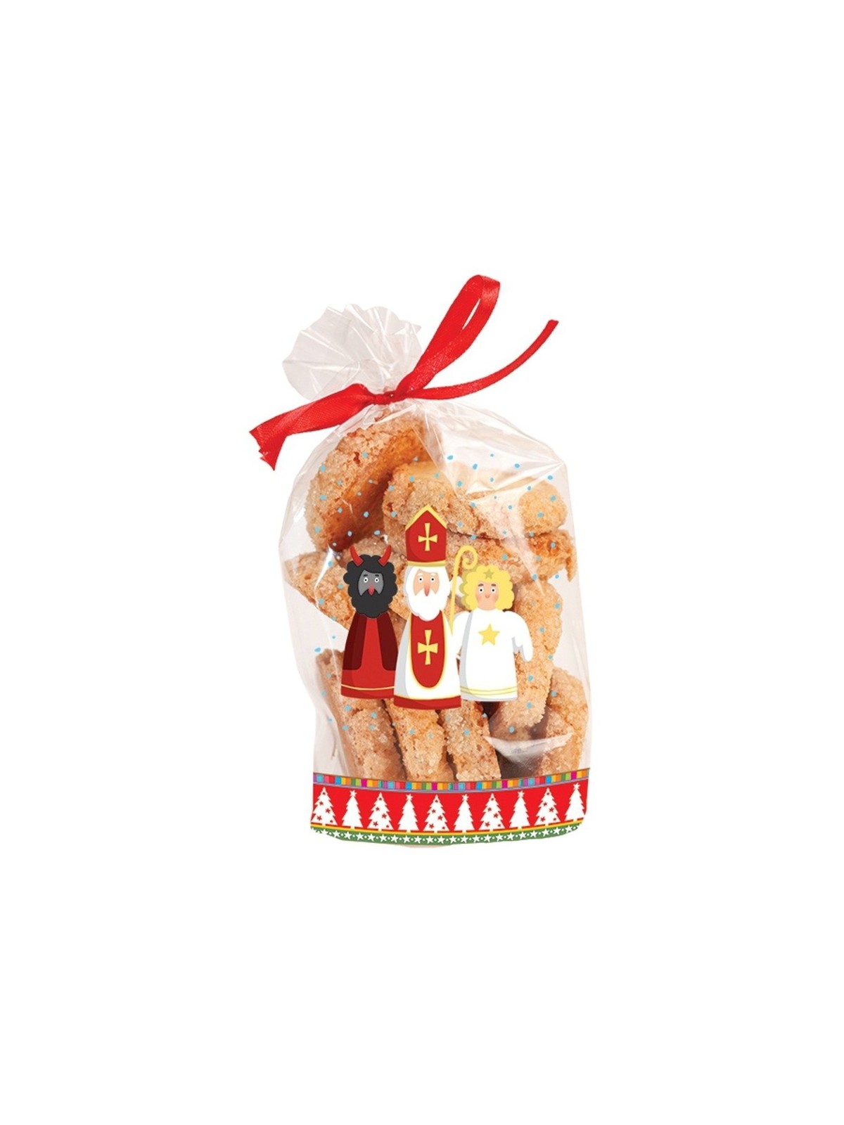 Cellophane bag large - St. Nicholas + devil + angel - 18x30cm - 10pcs