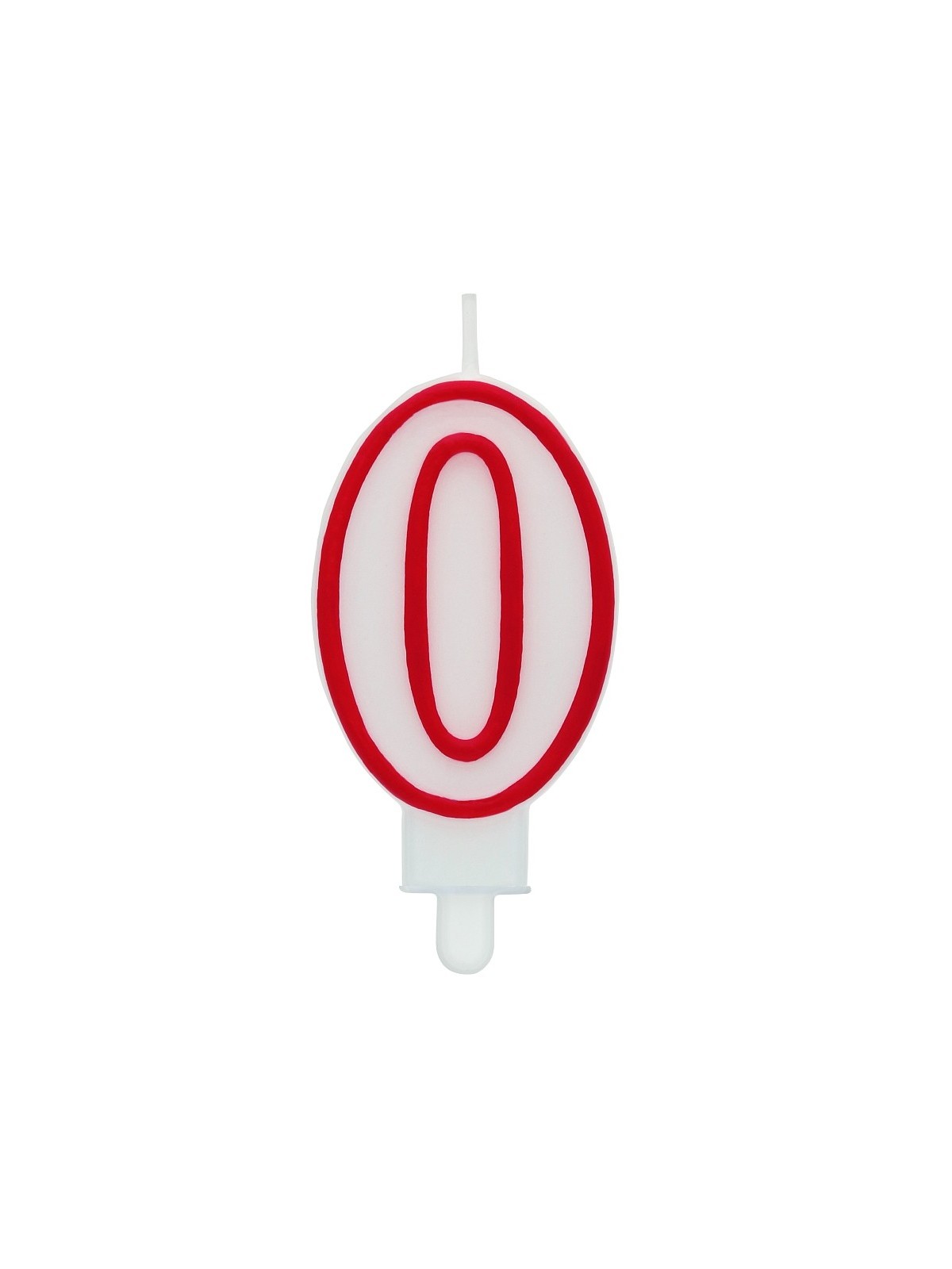 Dortová svíčka s červeným okrajem - číslo 0