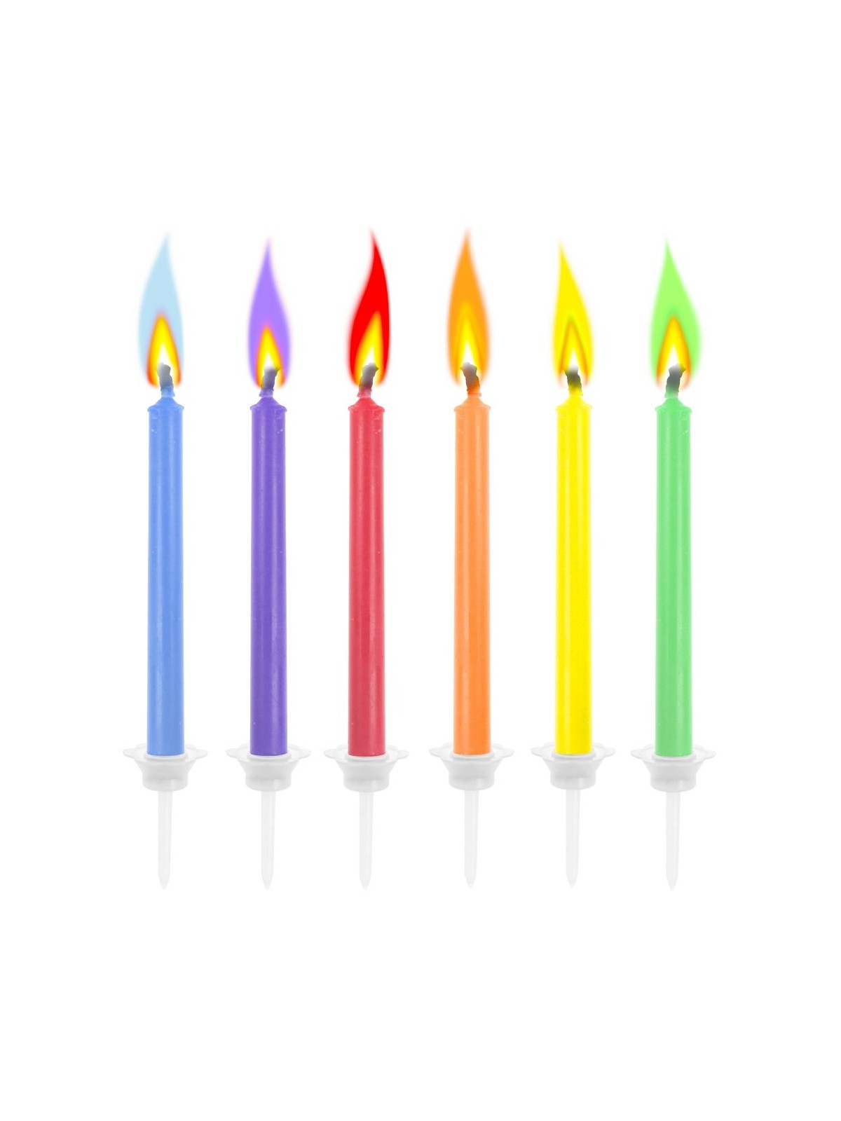 Candles with colored flame 6 pcs
