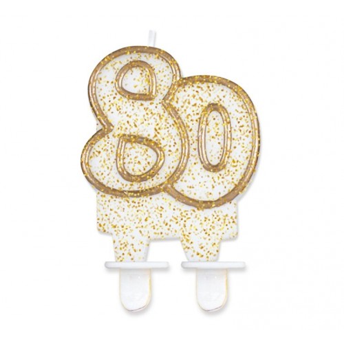 Cake candle jubilee gold - 80th