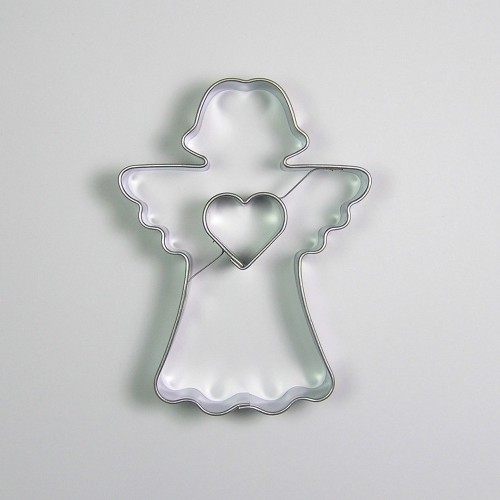 Stainless steel cookie cutter - angel II. with a heart