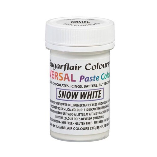 Sugarflair Universal gélová farba - Snow White - 22g