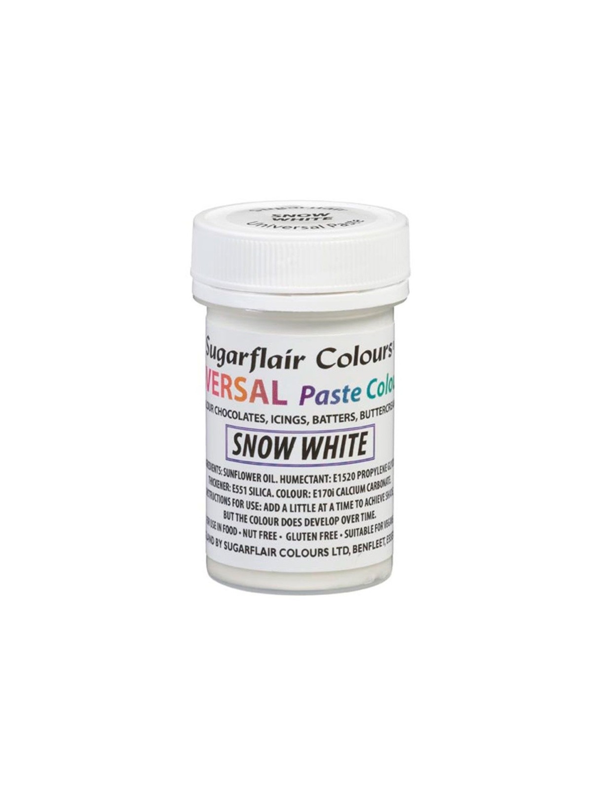 Sugarflair Universal gelová barva - Snow White 22g