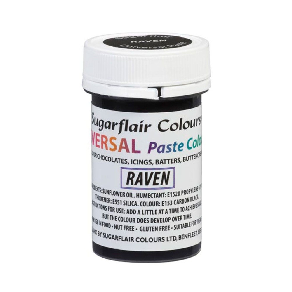 Sugarflair Universal gelová barva - Raven - černá 22g