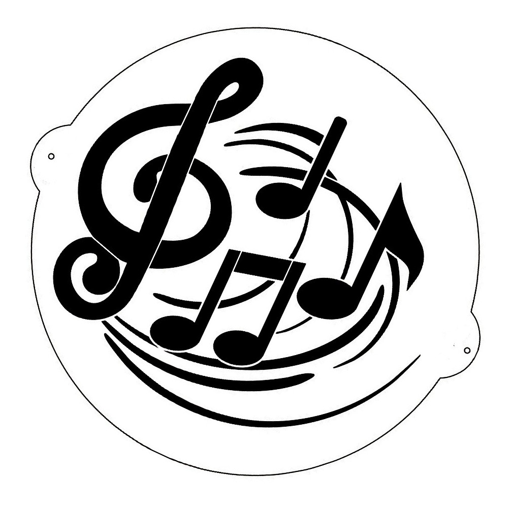 Stencil template - musical notes - 22cm