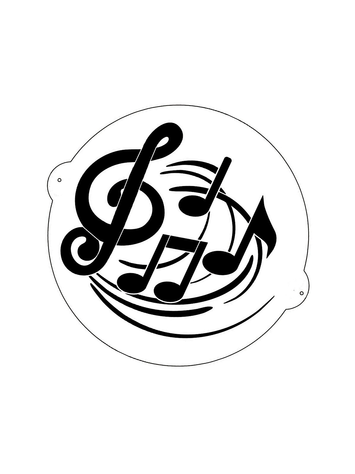 Stencil template - musical notes - 22cm