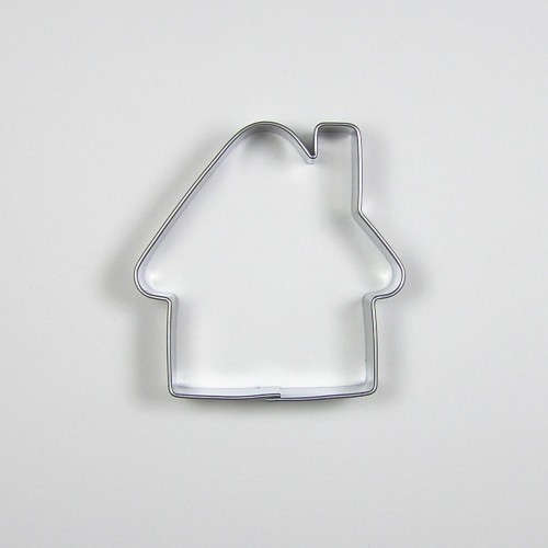 Stainless steel cookie cutter - snow-covered cottage