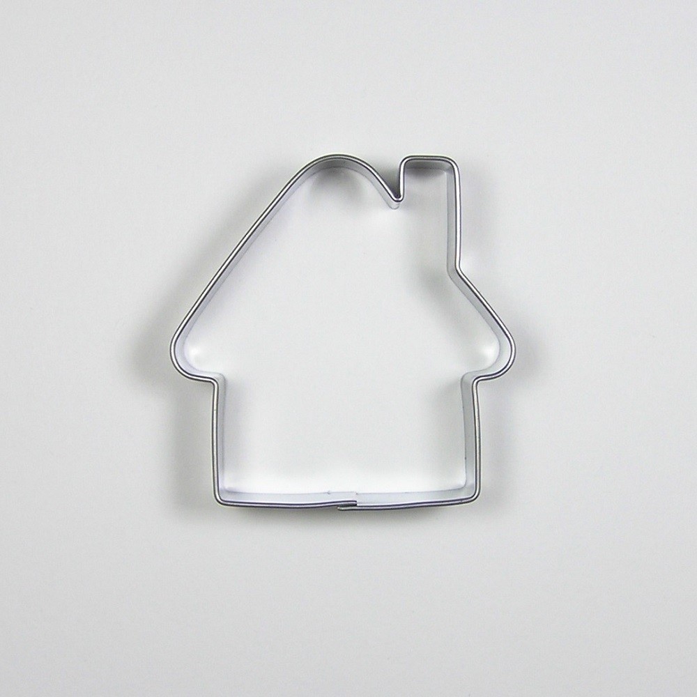 Stainless steel cookie cutter - snow-covered cottage