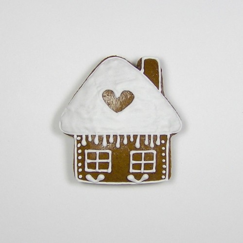 Stainless steel cookie cutter - snow-covered cottage