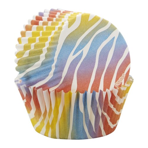 Wilton cukrárske košíčky - farebná zebra  - 75ks
