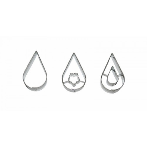 Cookie cutters - set of droplet shapes 3pcs