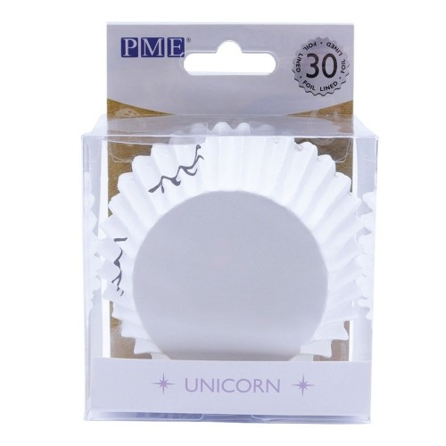 PME Foil Lined Baking cups - white - unicorn eyes - 30 pcs