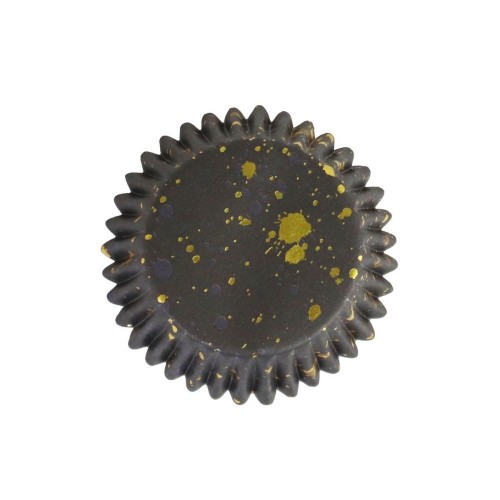 PME Foil Cupcake Cases - Black with Gold Spots - 30pcs