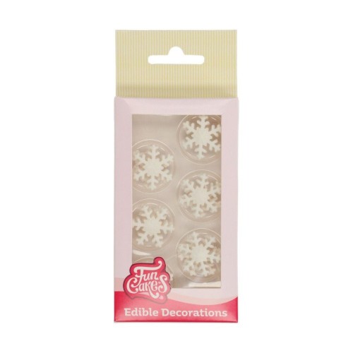 FunCakes Sugar paste decorations - Ice Crystal weiss set / 6