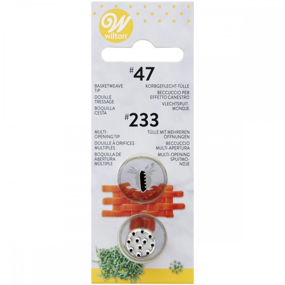 Wilton Basketweave Tip Set - tip #47 + grass tip #233.