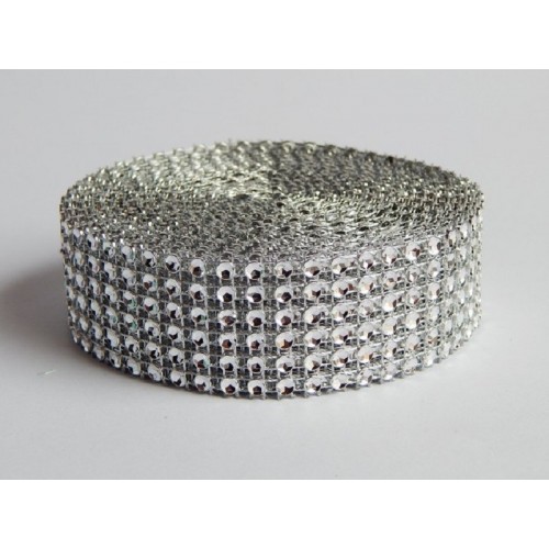 "Diamond" belt - silver 3cm x 4.57m