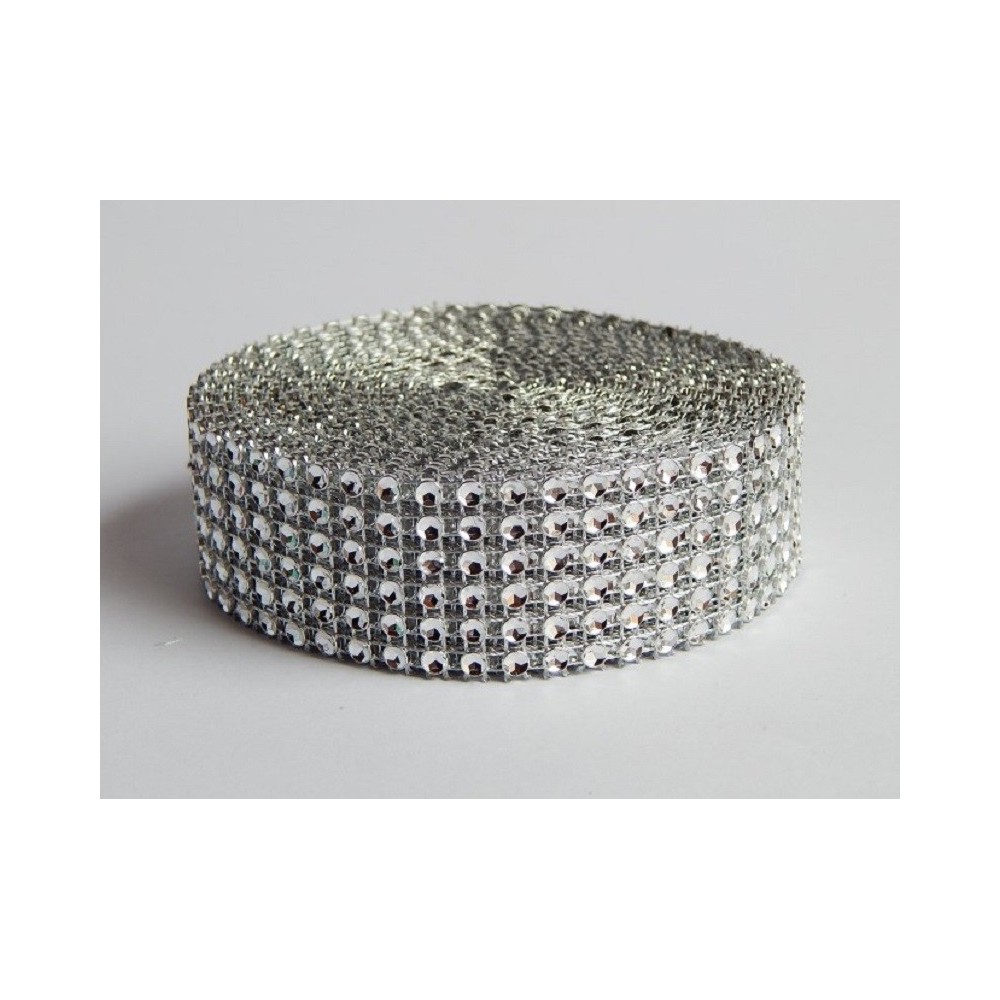 "Diamantgürtel" - silber 3cm x 4,57m