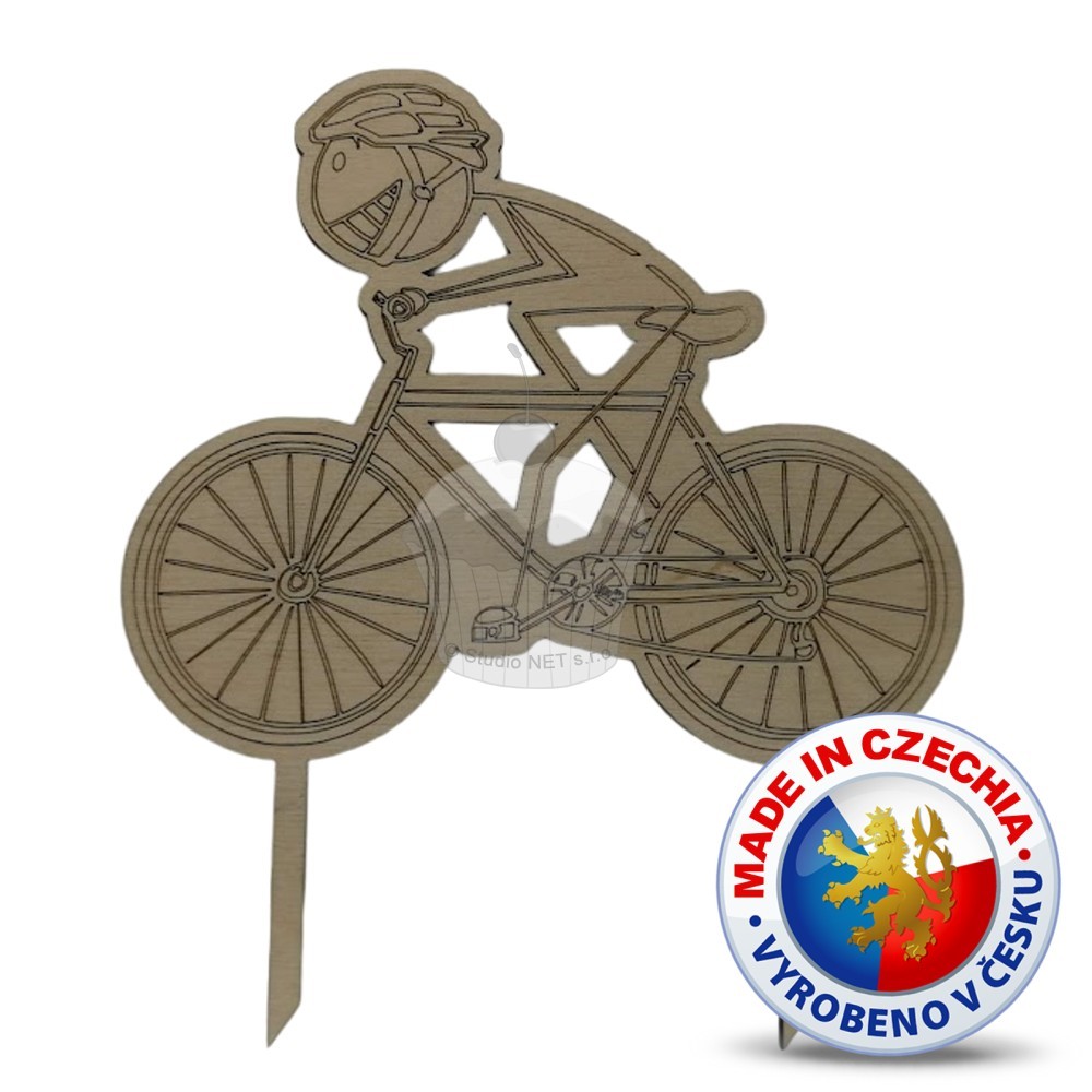 Wooden cake stand - Cyclist